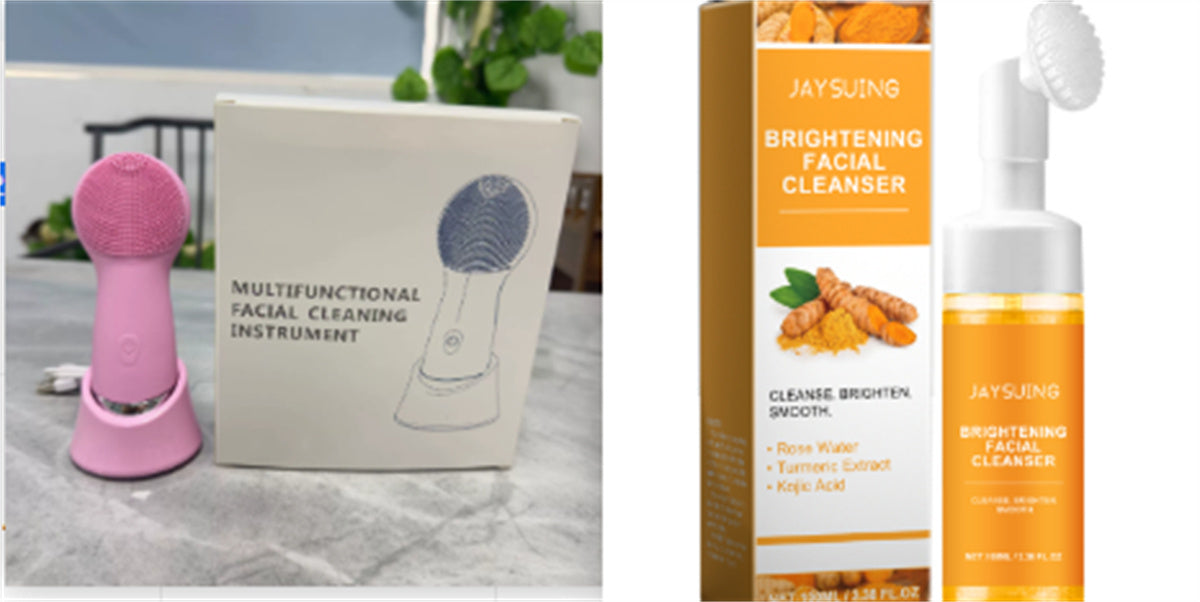 Electric Silicone Facial Cleansing Brush – Vibration & Heating