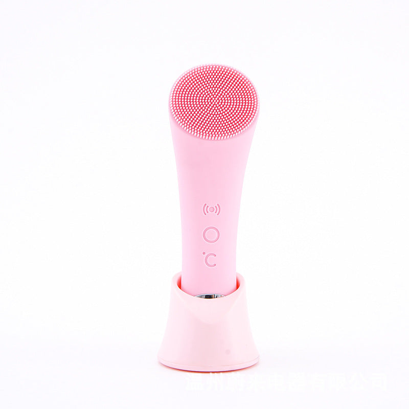 Electric Silicone Facial Cleansing Brush – Vibration & Heating