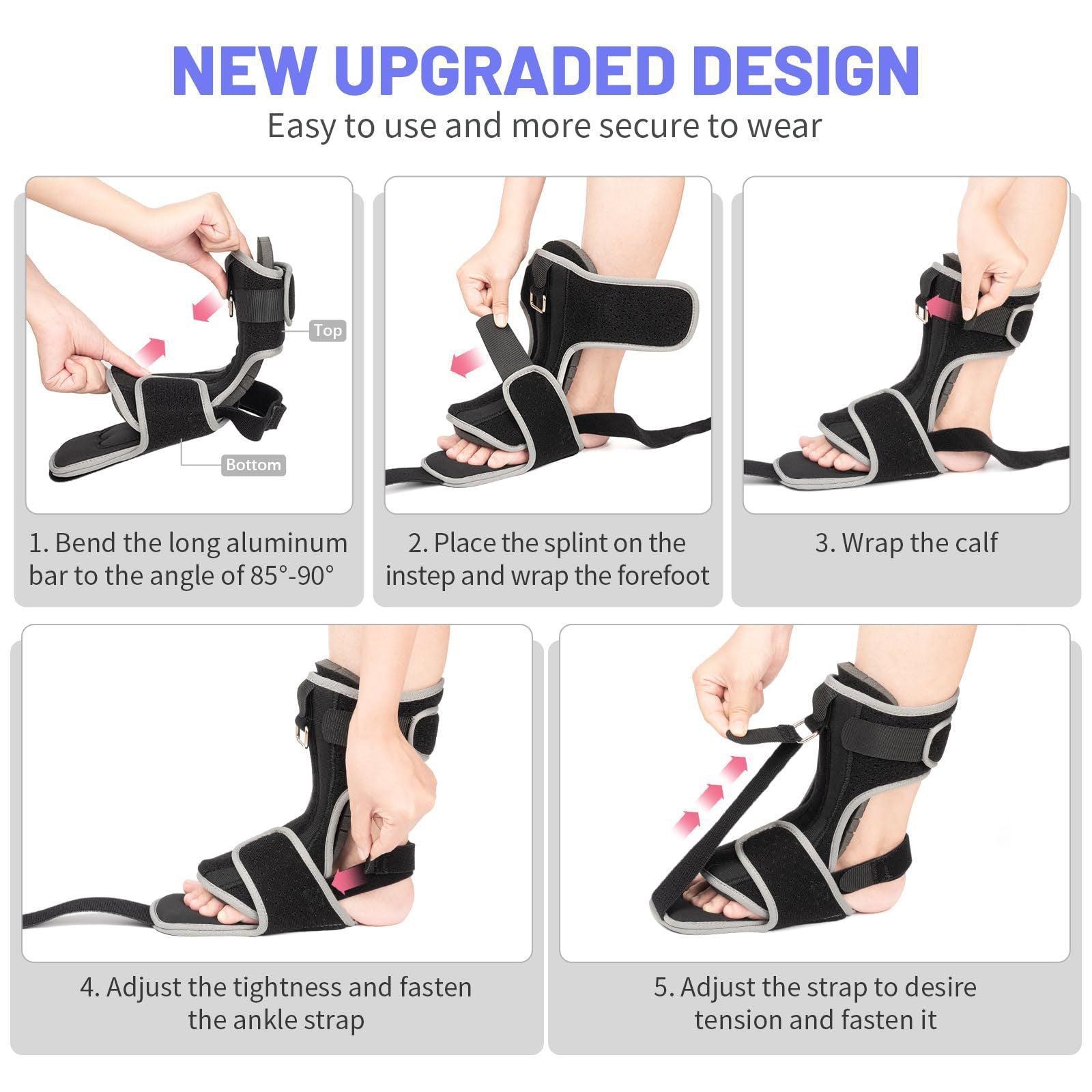 Adjustable Foot Drop Brace – Steel Plate Ankle Support