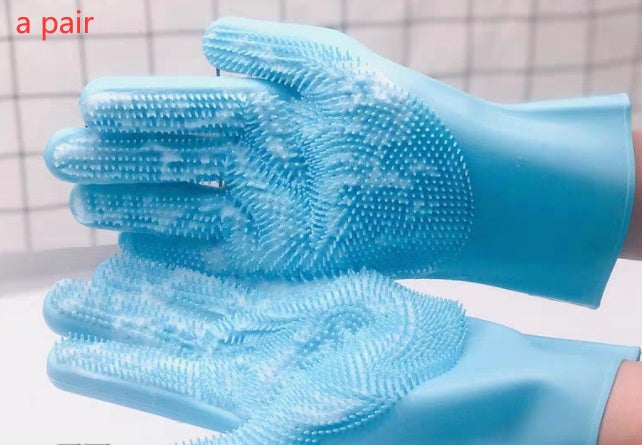 Silicone Pet Grooming Gloves – Dog & Cat Brush