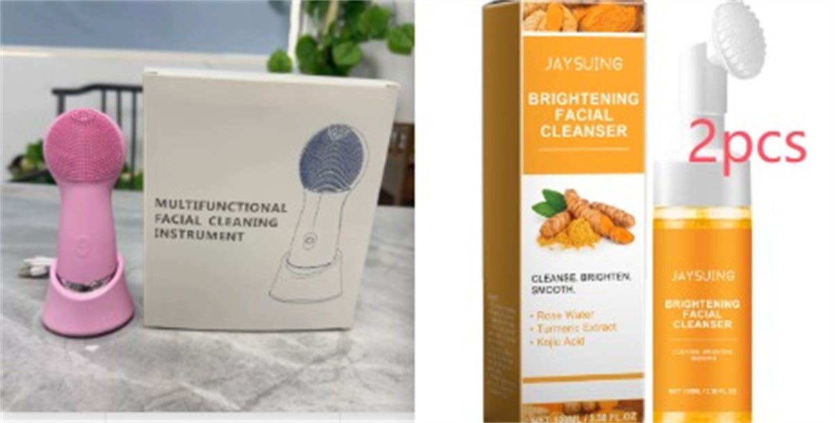 Electric Silicone Facial Cleansing Brush – Vibration & Heating