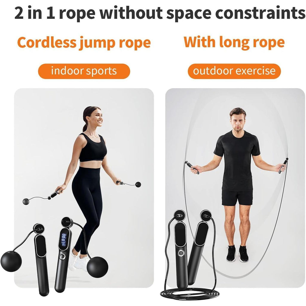 Adjustable Smart Skipping Rope – Weighted & Cordless