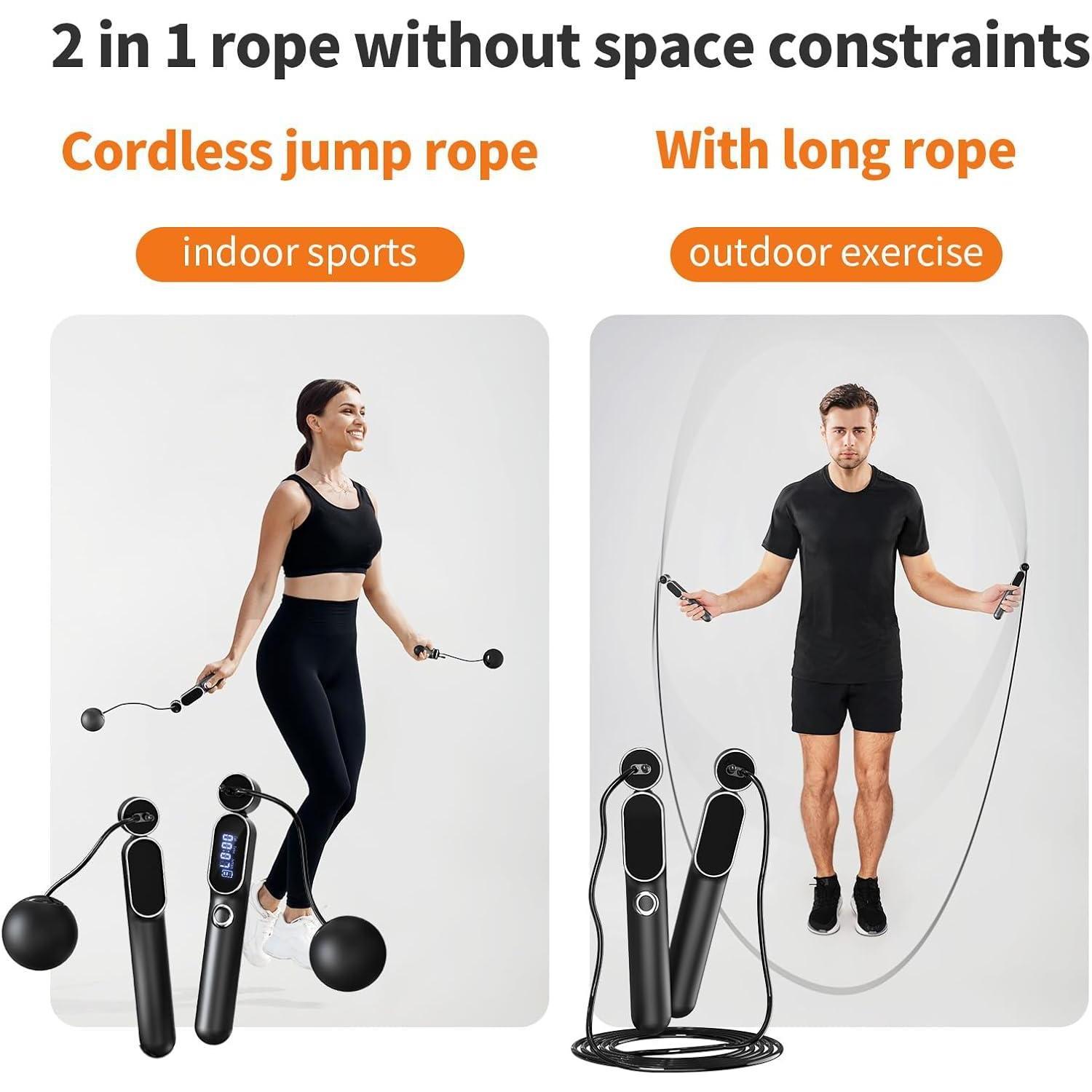 Adjustable Smart Skipping Rope – Weighted & Cordless